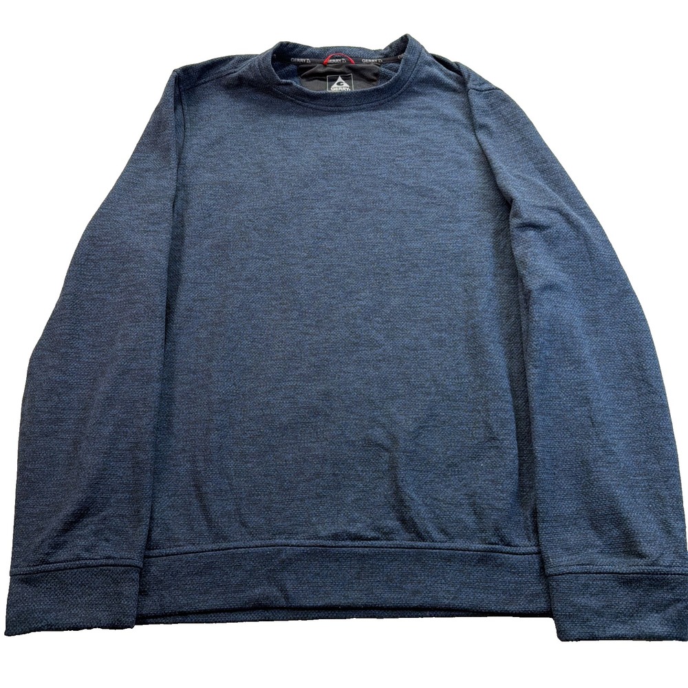 Gerry Sweatshirt Mens XXL Blue Crew Neck Pullover Cotton Blend Outdoors Adult